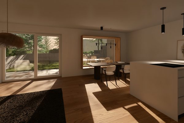 Essbereich mit Sitzfenster und Zugang zur Terrasse – WEITBLICK Zornheim